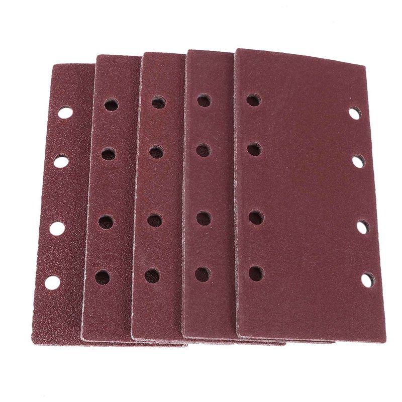 ABUL-100 Pcs Sanding Pads,Sanding Paper Hook And Loop Sand Sheet 93X185mm Punched 8 Holes Grits 40/60/80/120