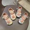 Girls  Princess Shoes 2024 New Kids Fashion Flower Leather Shoes Children Elegant Temperament Dance Shoes for Party Wedding