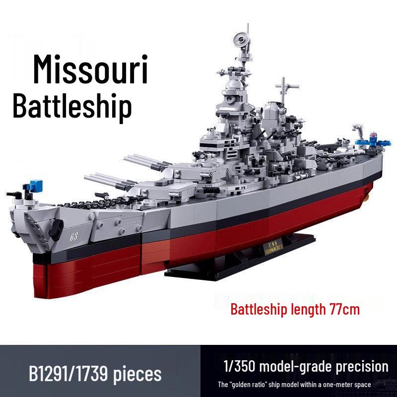 Bismarck Battleship & Fujian Aircraft Carrier Building Blocks Model Toy for Boys