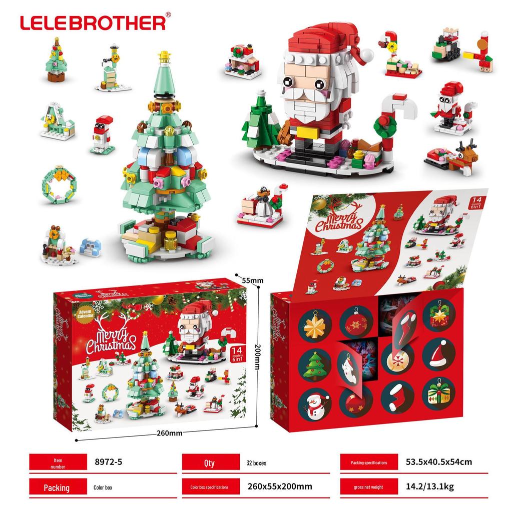 Christmas-Themed Lego-Compatible Building Blocks: Tree, Reindeer & Santa Set