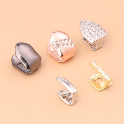 Hip Hop Einzelzahn Top Bottom Dental Grillz Trendy Zirkonia Zahnkappen für Frauen Männer Zahndekoration Schmuck