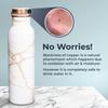 Copper Water Bottle 1 Litre Alkaline and Anti Oxidant 100% Leak Proof, Office, Modern Tamba Bottle  (White Golden Marble)