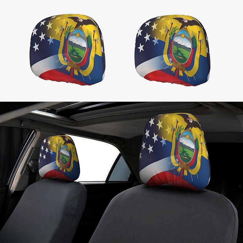 Cartoon Cute Eyes Car Headrest Covers 2 Pack Car Seat Head Rest Cover Auto Elastic Seat Coverings Vehicle Interior Accessories Protector Universal