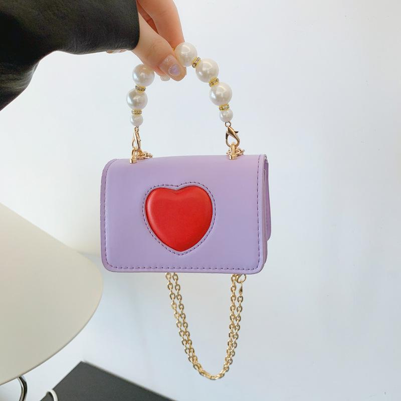 2025 new spring and summer cute fashion love shoulder messenger bag boys and girls change accessories small square bag