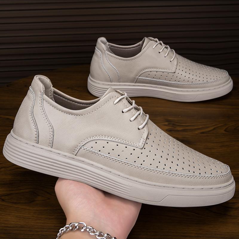Fashion British Style Men  Oxford Shoes Leather Casual Business Dress Shoe Men Wedding Party Comfort Fashion Hollow Out Oversized Shoes