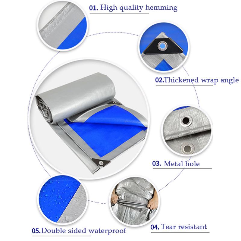 Thicken 0.32mm PE Rainproof Cloth Outdoor Sunshade Awning Boat Truck Car Waterproof Canvas Swimming Pool Tarpaulin 2x1m