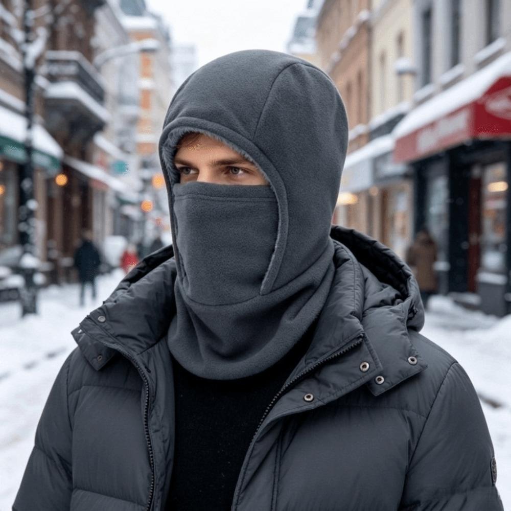 Cold-proof Warm Hood Hat Solid Color Ski Windproof Cap Simple Balaclava Cycling Cap Cold Weather