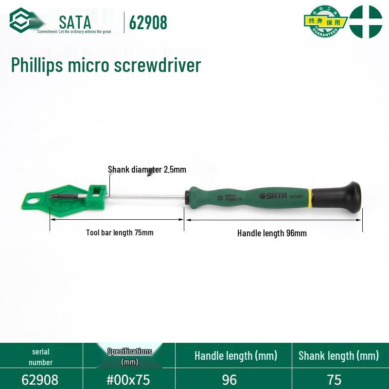 SATA Setar Micro Phillips Adjustable Screwdriver for Cameras, Glasses, and Watches (62903–62916)