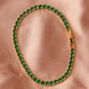 New Emerald Geen Zircon Gold Color Charm Bracelets For Girls Gold Filled Fashion Jewelry Party Women Luxury Accessories Bracelet