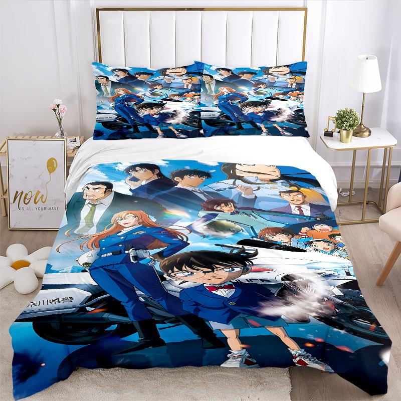 Detective Conan Mystery Unfolds Print 3Pcs Bedding Setduvet Cover With 2 Bedropillowcase Home Birthday Gift