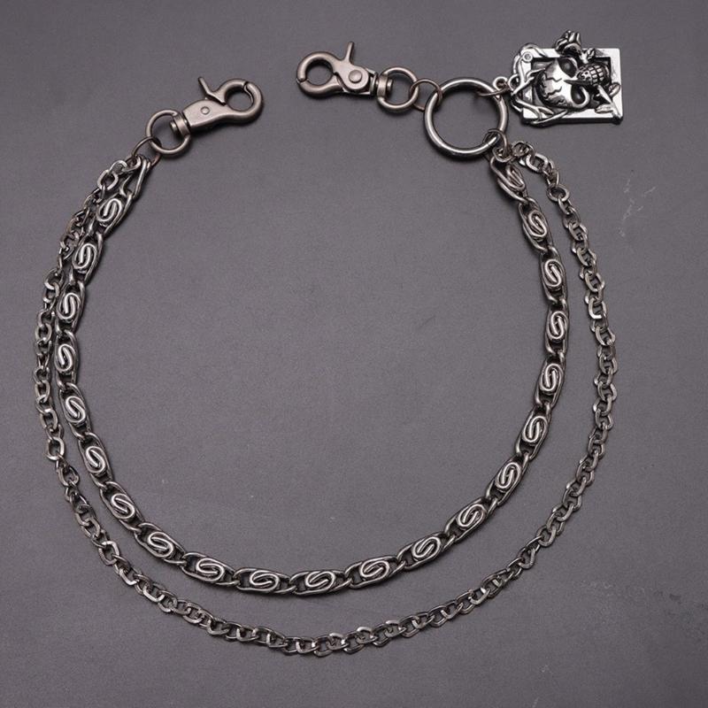 Punk Style Skull Jeans Chain Skull Charm Edgy Gothic Metal Waist Accessory For Women Girls