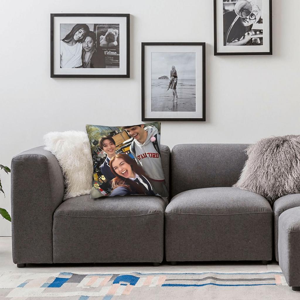 Tv Xo Kitty Kim Min Ho Pillow Cover Kawaii Pillow Case For Sofa Home Decoration Square Cushion Cover Birthday Present