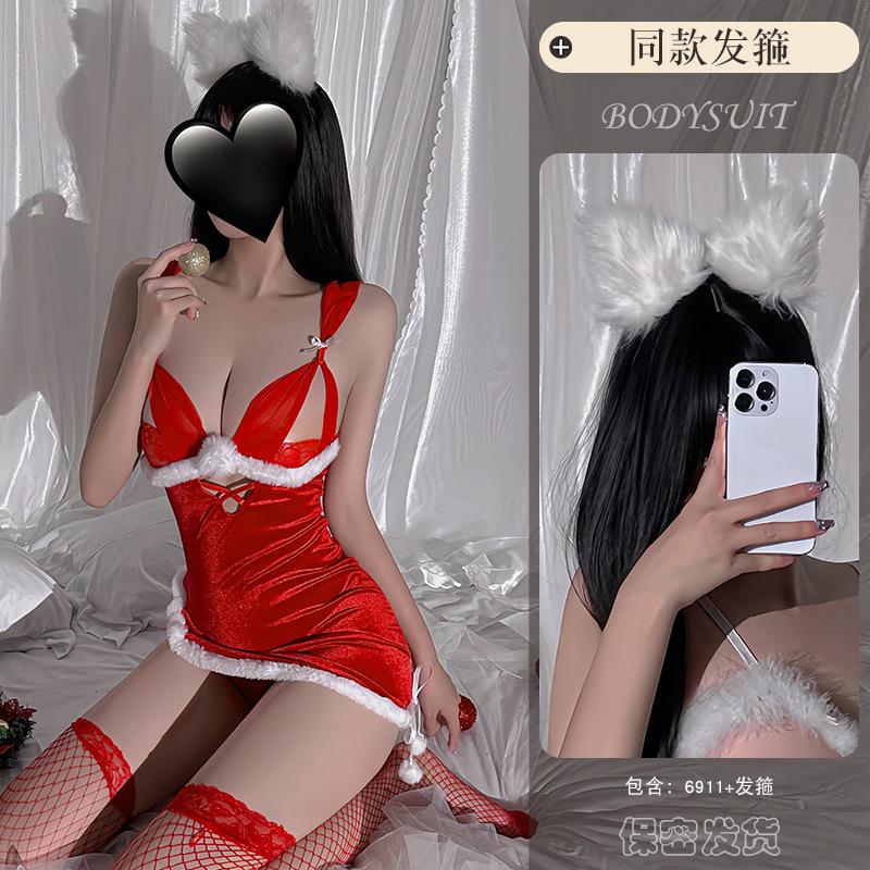 Sexy Lingerie Sexy Hollow-Out Christmas Costume Role-Play No Need For A Set Of Passionate Uniforms 6911