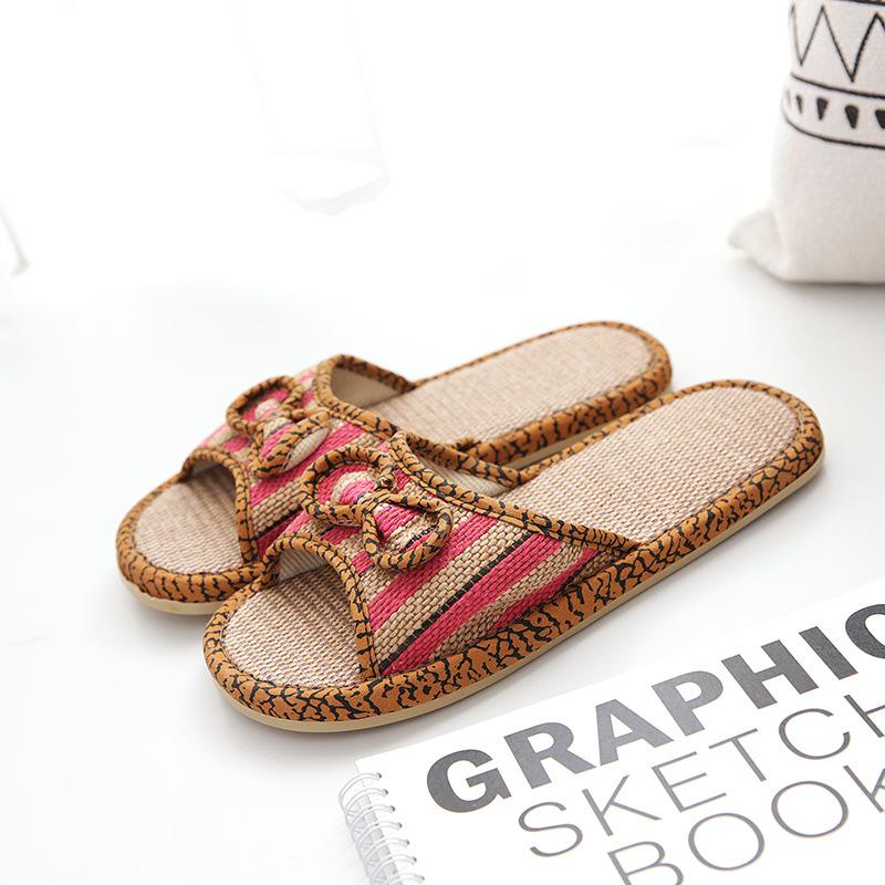 

Льняные тапочки, Домашние тапочки для дома, Парные тапочки для дома 39-40 розовый