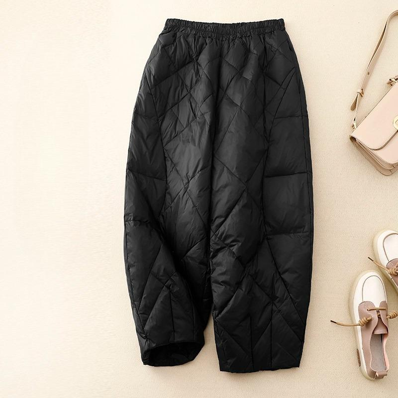 

Зимние брюки длиной до щиколотки, Легкие, Прямые, Свободные, Хлопковые брюки с высокой посадкой, Женские XXXXL