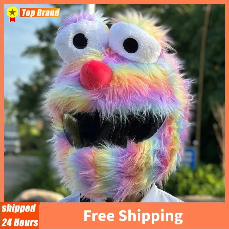 Motorcycle Helmet Covers Cartoon Plush Helmet Protective Cover Helmet Full Face Covers For Funny Personalized Riding Helmets