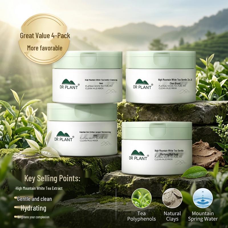 DR PLANT High Mountain White Tea Gentle Purifying Clay Mask 4-Pack
