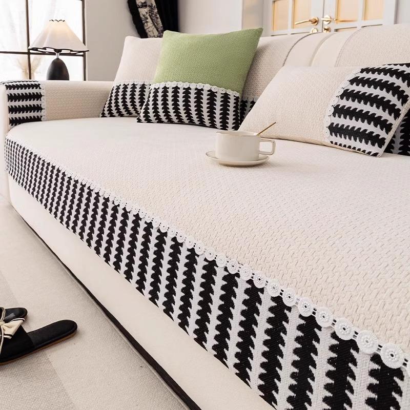 New Chenille Sofa Cushion, All-Season Non-Slip Seat Cushion, High-End Straight Row Sofa Cover Cover Cloth