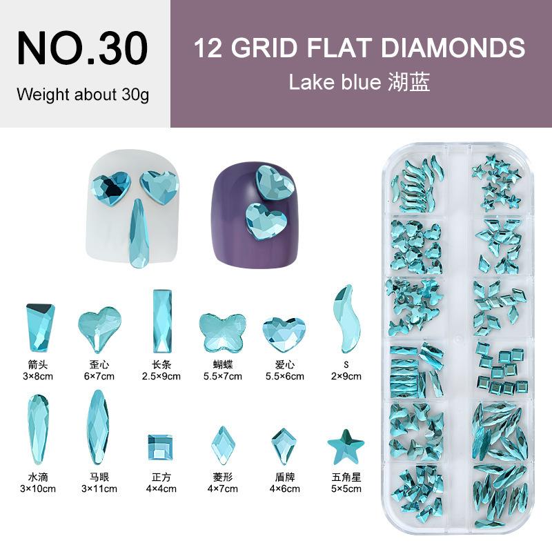 Electroplated Flat-Bottomed Nail Art Jewelry Glass Special-Shaped Rhinestone Set Nail Decoration Diy Jewelry Accessories