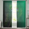 Green Peacock Feathers Window Treatment Tulle Modern Sheer Curtains for Kitchen Living Room the Bedroom Curtains Decoration