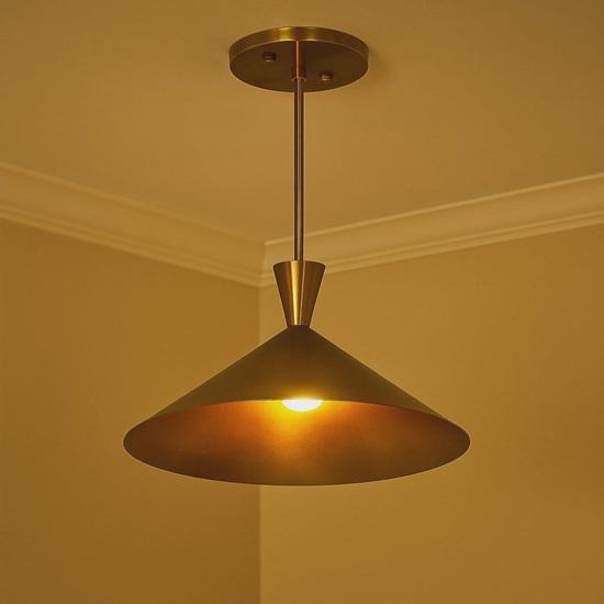 Mid Century Modern Raw Brass Pendant Light Solid Brass Ceiling Fixture Entryways, Hallways, Bedrooms, Office, Home Decor Gift