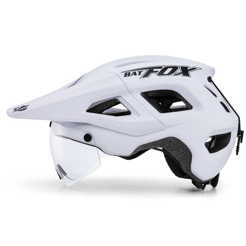 BATFOX Cycling Protective Gear Safety Helmet With Magnetic Goggle Mount Semi-Open Face Mountain Bike Road Summer Medium