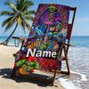Custom Name Personalized Teenage Ninja Turtles Print Beach Towel, for Trip Camping Beach Party Home Decor, Birthday Gift for Family & Friends