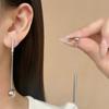 Asymmetrical Geometric Tassel Earrings: Copper-Plated Gold, Korean Style, High-End Fashion