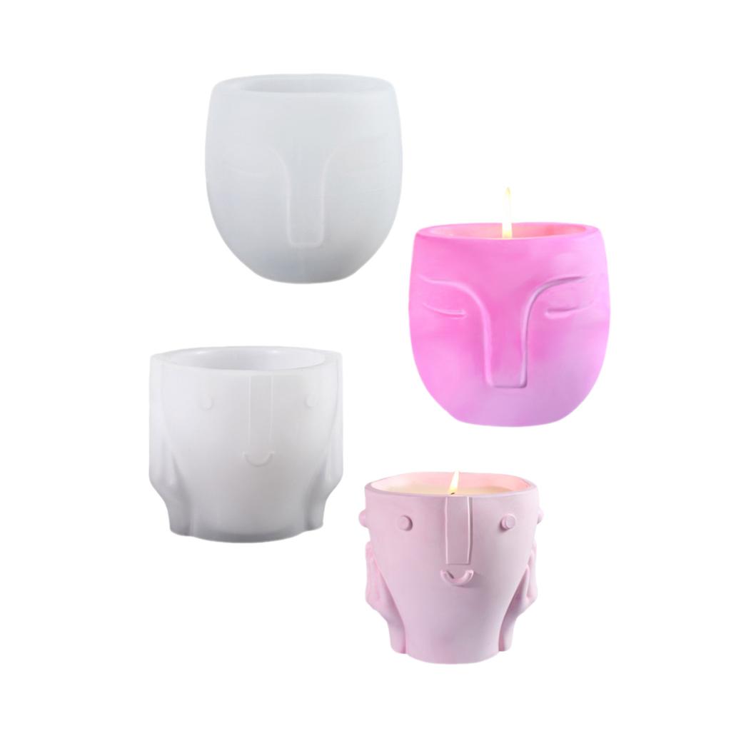 Resin Vase Molds Flower Vase Molds Jewelry Jar Mold Face Shape Ornament Molds Hand-Making Supplies for Flowerpot Vase