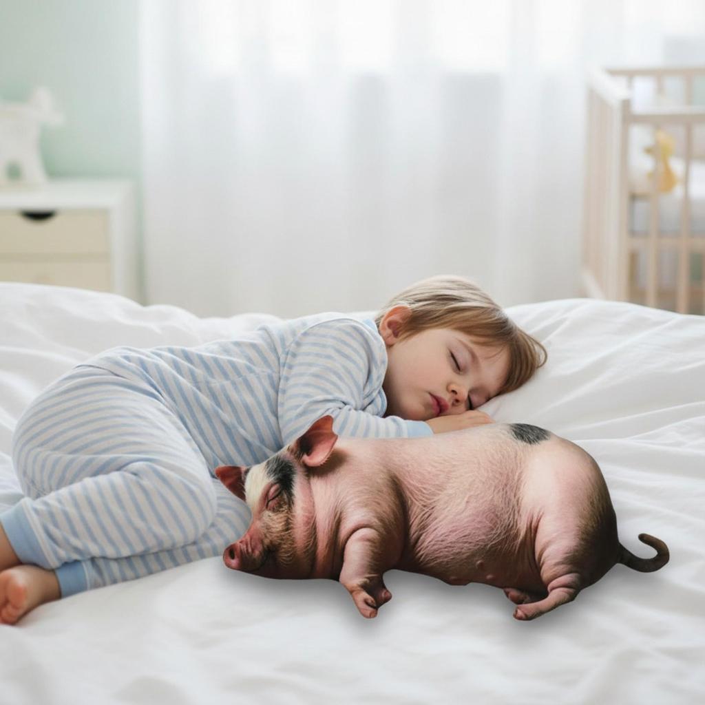 Cartoon Pig Stuffed Animal Cuddly Soft Toy Huggable for Imaginative Play
