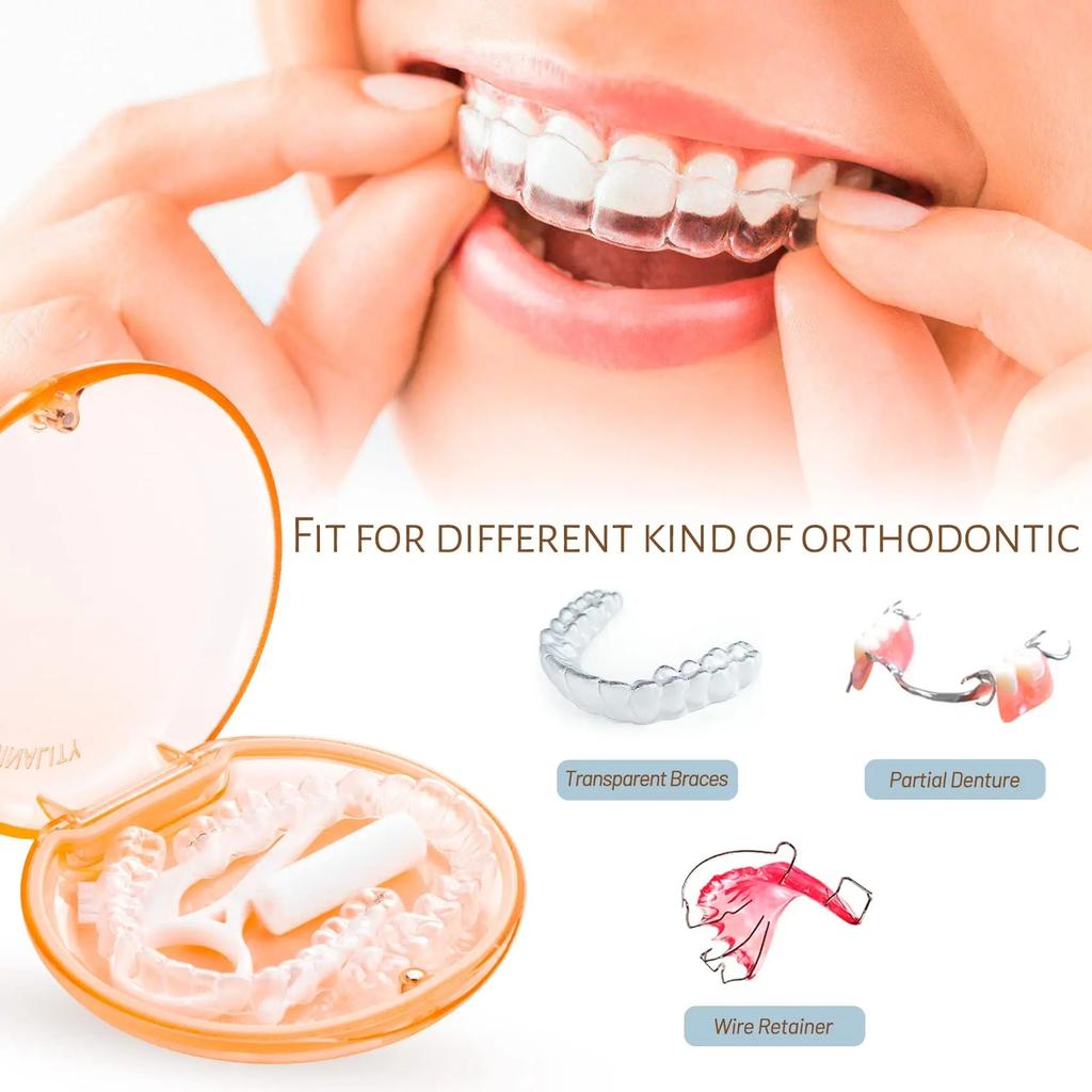 Retainer Case Odorless with Removable Seal Ring Large Teeth Night Guard Case Slim Aligner Case Holder for Teenage Adult