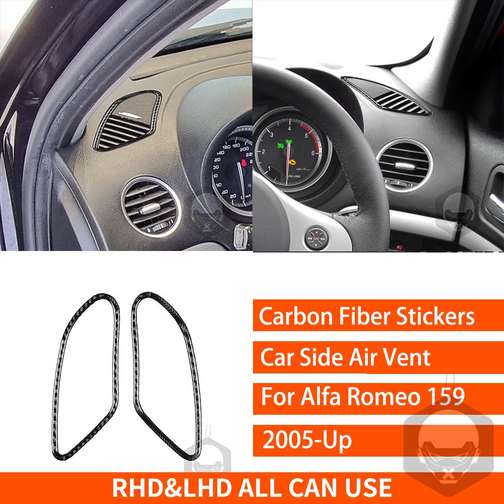 For Alfa Romeo 159 2005- Real Carbon Fiber Sticker Brera Spider Dashboard Gear Shift Panel Car ide Decorative Accessories