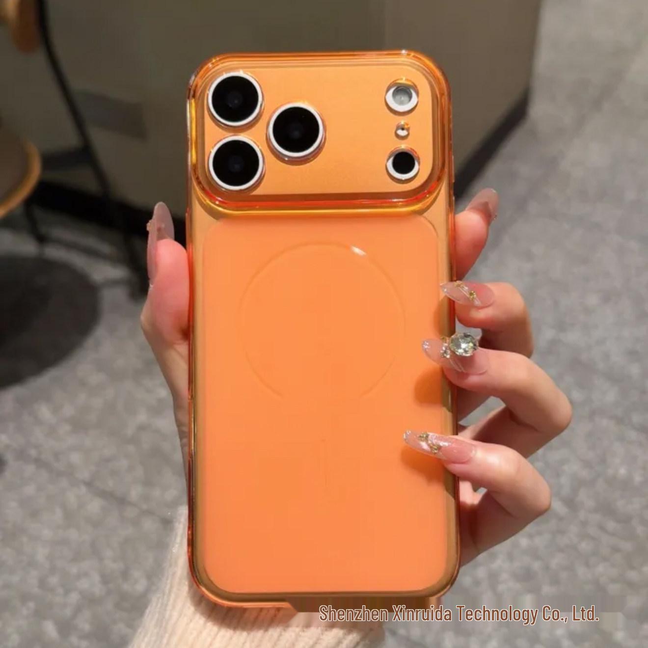 

Чехол для iPhone 17 Pro Max: Матовый Магнитный Дизайн, Мгновенно Превращается в Защиту от Падений 16 светло-оранжевый