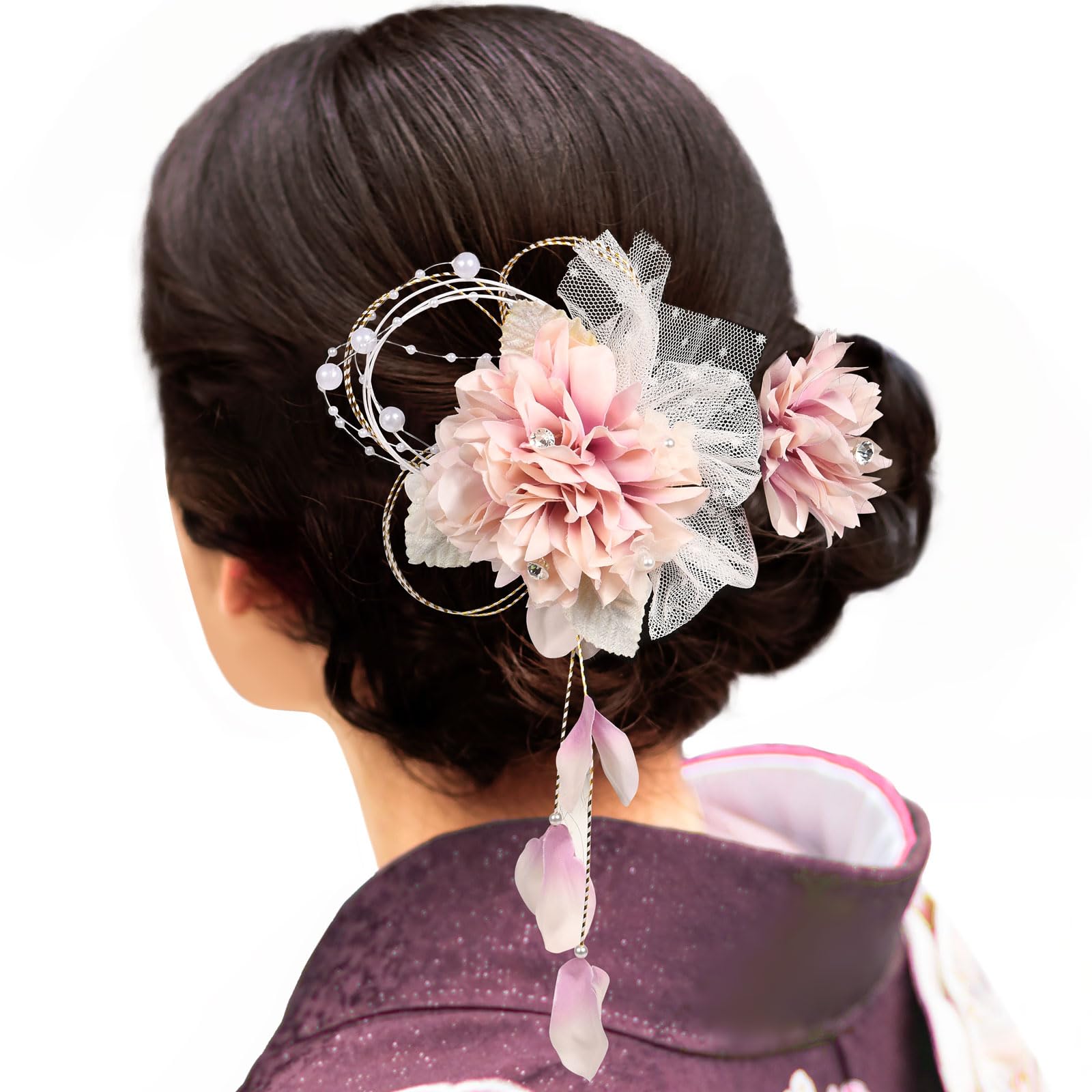 

[OTAKUMARKET] Hair Accessory Set (2 pieces) for Graduation Ceremony, Hakama, Coming-of-Age Ceremony, Yukata, Furisode, Kimono, Traditional Japanese