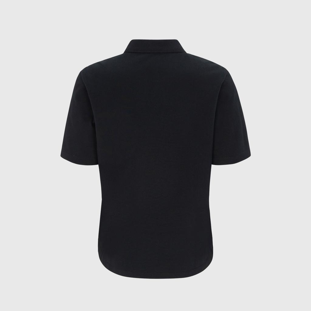 LIKK Collar Contrast Loose Fit Short Sleeve T-Shirt (Black)_L4B1-Ts09C