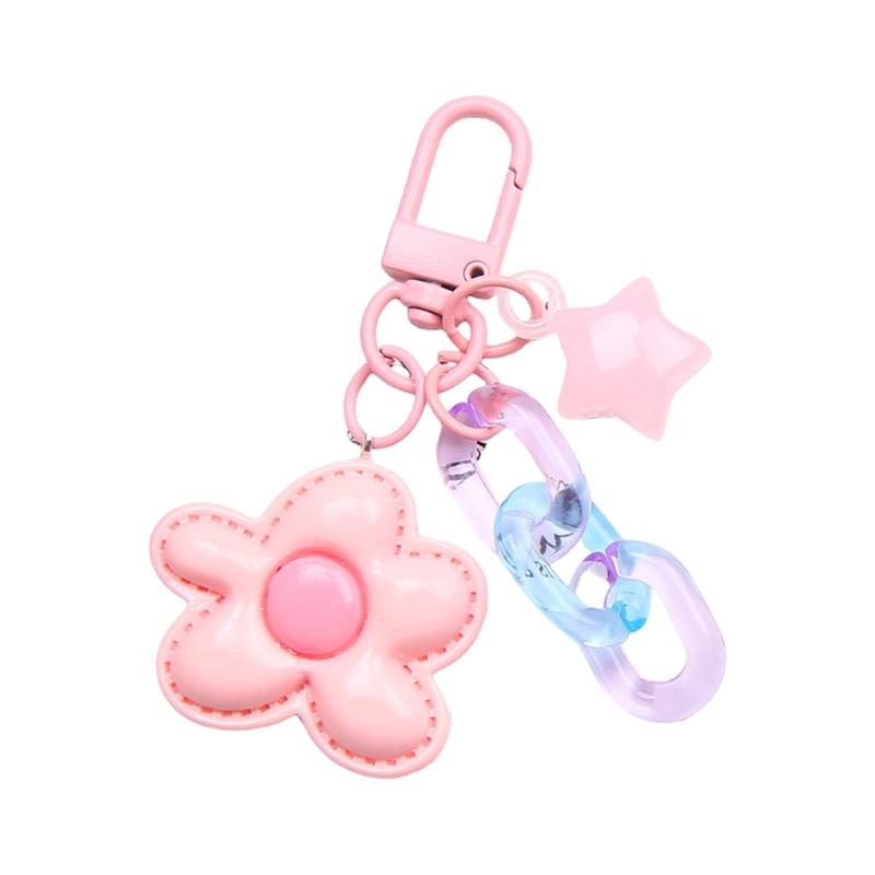 

Брелок Пятилепестковый Цветок Звезда Конфетный Цвет Сплав Шарм для Сумки Аксессуар Украшение Для Женщин Девочек Леди розовый