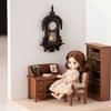 Movable Pendulum Vintage Clock Wooden Design Simulated Furniture Model  Dollhouse Decor