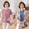 Mom's 2026 Spring Knitwear Set: Cardigan & Top for Middle-Aged and Elderly Women's Fashion