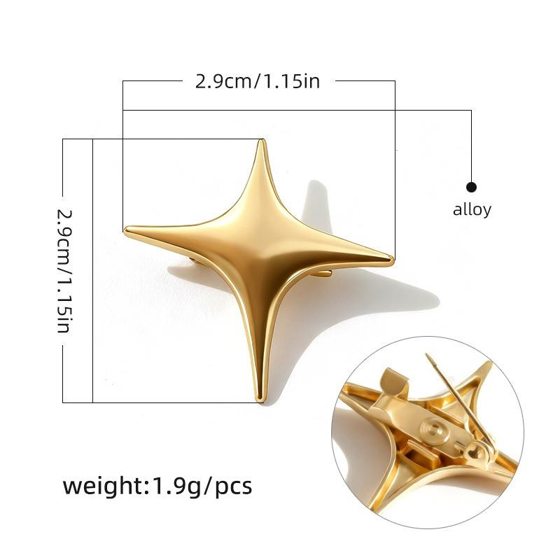 2pcs Universal Doji Brooch Clothes Bags Accessories Buckle Pin Collar Corner Decoration Four-pointed Star Pin