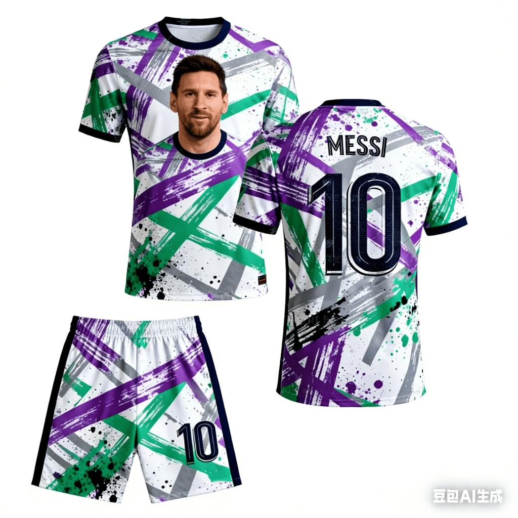 Summer New Set#Ronaldo/Messi/Mbappe/Yamal# Football Shirt Quick Drying Short Sleeved Shorts Sports Set for Adults FamilyMatching