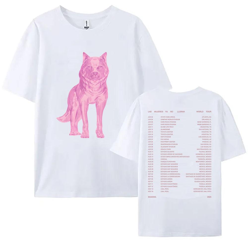 

Изабель Ти Женщины Больше Не Плачут Мировой Тур 2025 Футболки Шакира Певица Принт Футболка Хлопок Женская Футболка с Коротким Рукавом XXL белый