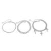 Ingemark Punk Hip Hop Silver Color Metal Chain Bracelets Men Goth Vintage Cross Pendant Bangles Grunge Street Jewelry Steampunk