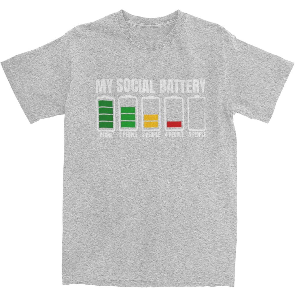 My Social Battery TShirt Summer Funny Introverted Memes T Shirts Cotton Harajuku Tee Shirt For Adult ShortSleeved Casual Tops