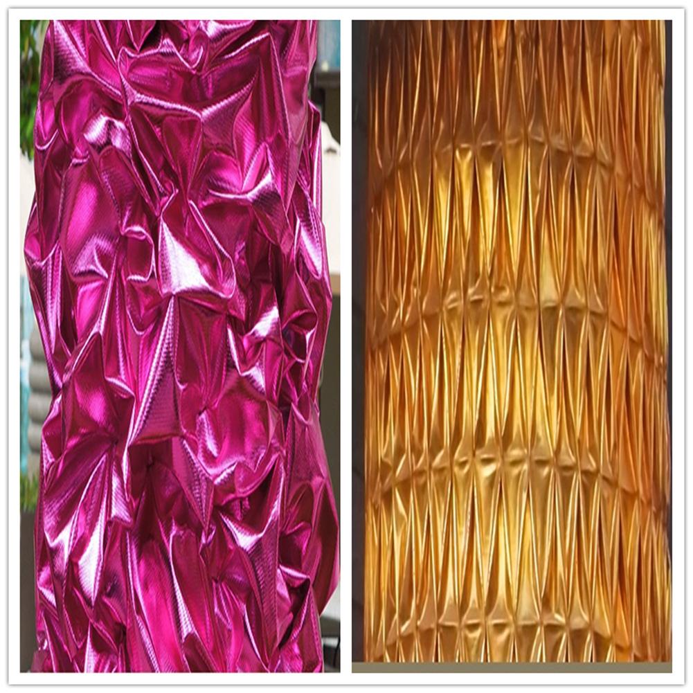 50*145Cm Shiny Metallic Spandex Mirror Glossy Fabric High-Quality Finish for Upholstery Stage Show Dresses Wedding Decor