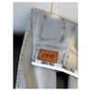 ROADVIBE American Vintage Ripped Patchwork Jeans for Women New Spring Fall Light Blue High Waist Slim Loose Wide Leg Denim Trousers Stree