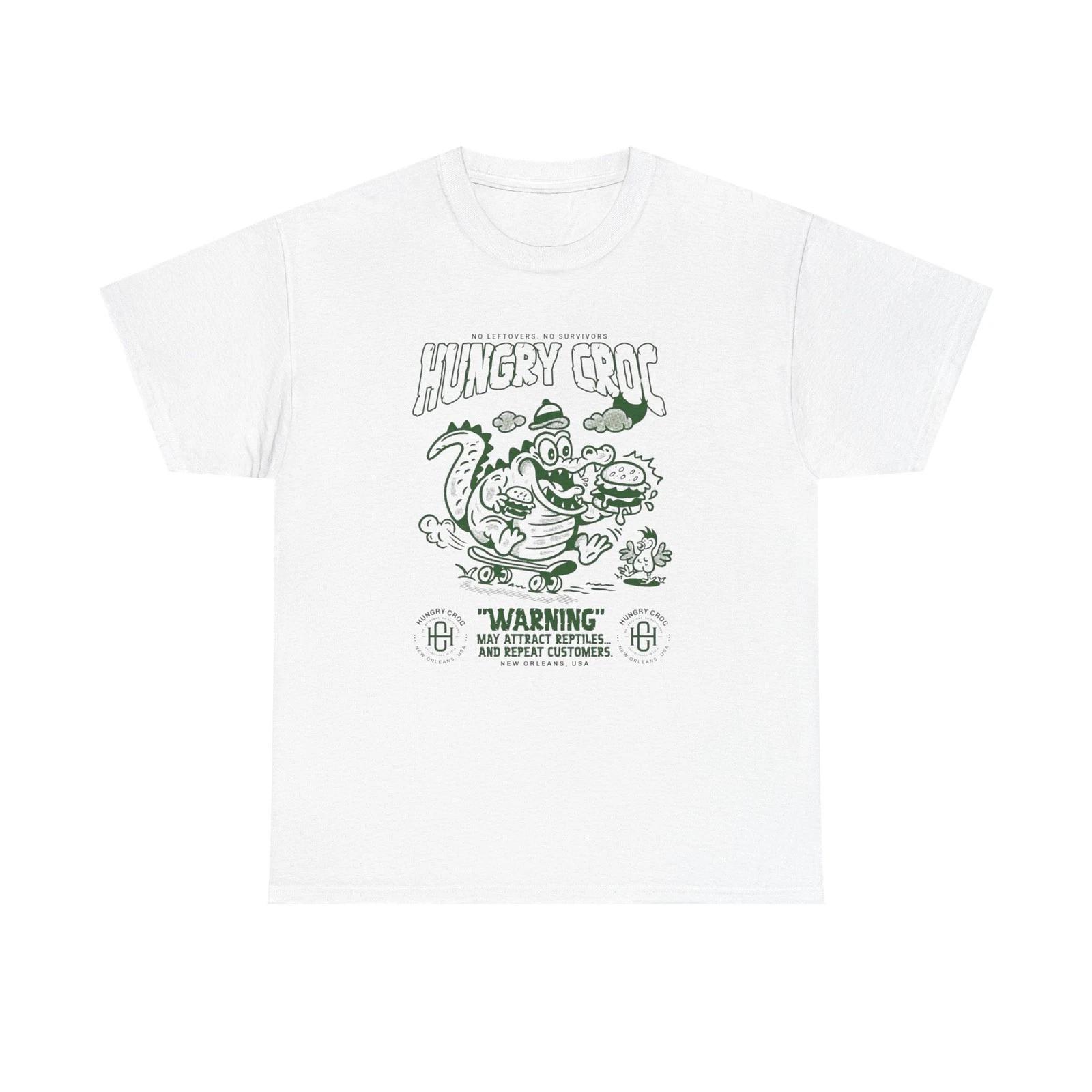 Hungry Croc Alligator Graphic T-Shirt Comfy Cotton Tee Brand NEW S