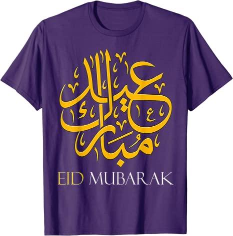 Eid Fitr Muslim Clothing Kids Eid Mubarak TShirt Happy EidMubarak Eid Al Adha Tee Short Sleeve Blouses Family Matching Tops