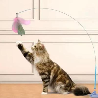 Cat Toy Cat Head Suction Cup Kitten Self-Entertainment Boredom Relief Feather Replacement Head Suction Cup