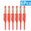 NEW Long Head Nib Deep Hole Markers Pen 20mm/45mm Waterproof White Tile Carpenter Pen for Woodworking Black/Blue/Red Ink