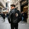 European size leather jacket men's thick autumn and winter coat men's new slim fit European and American trendy washing casual